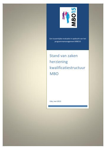 Stand van zaken herziening kwalificatiestructuur MBO - MBO15