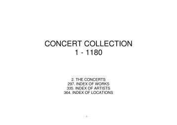 CONCERT COLLECTION 1 - 1180 - Opera Collection