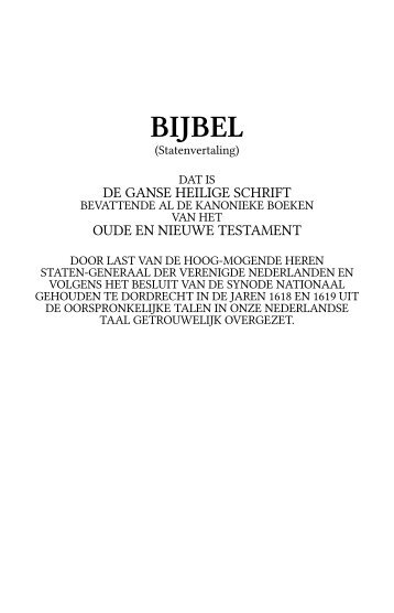 Het Heilige Bijbel - The Society for Distributing Hebrew Scriptures