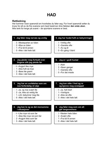 Hospital Anxiety and depression Scale (HADS)