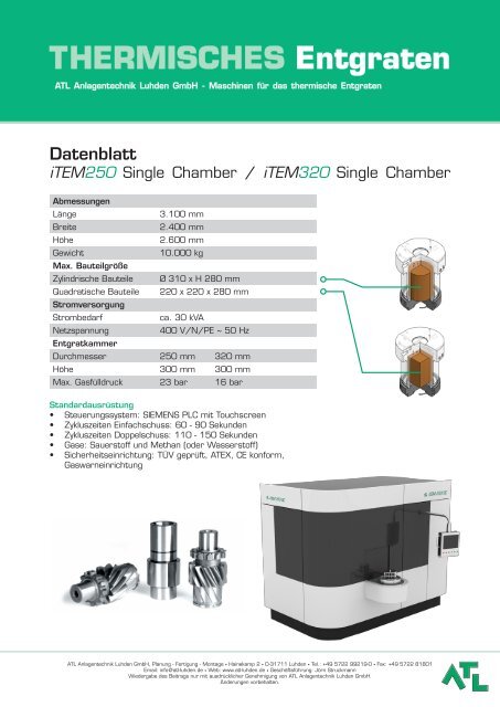 THERMISCHES Entgraten - ATL Luhden Gmbh