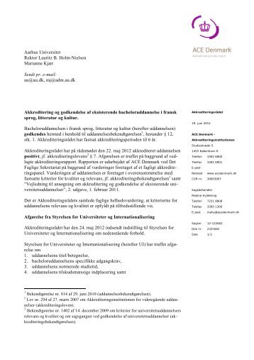 Aarhus Universitet Rektor Lauritz B. Holm-Nielsen Marianne Kjær ...