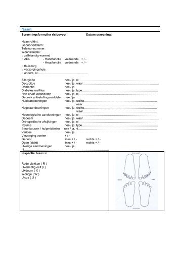 Screeningsformulier risicovoet Datum screening: Naam cliënt ...