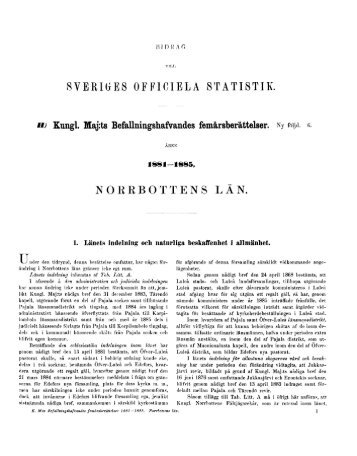 1881-1885 Norrbottens län - Statistiska centralbyrån