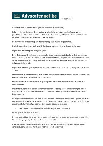 7 februari 2013 Geachte mevrouw de Voorzitter ... - Advocatennet