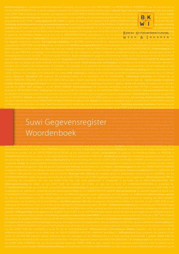 Suwi Gegevensregister Woordenboek - Bkwi