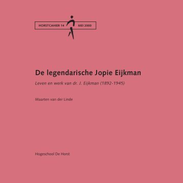 De legendarische Jopie Eijkman - Hogeschool Utrecht