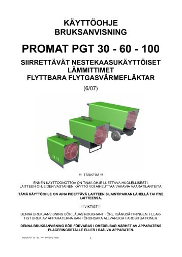 Käyttöohje Lämpöpuhallin PGT 30.pdf - Ramirent