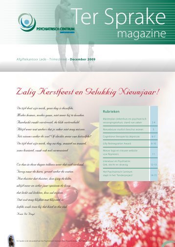 December 2009 - Psychiatrisch Centrum Zoete Nood Gods