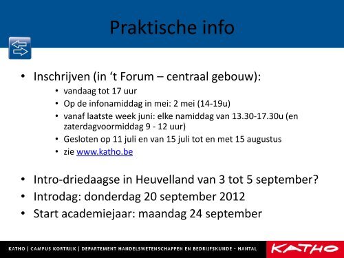 Meer info - Katho