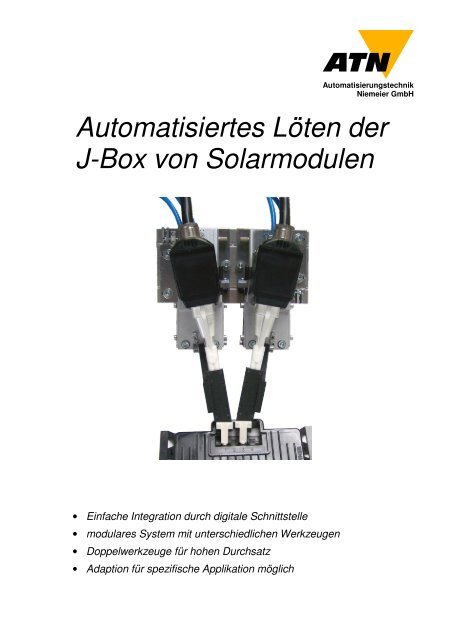 Automatisiertes Löten der J-Box von Solarmodulen - atn-berlin.de