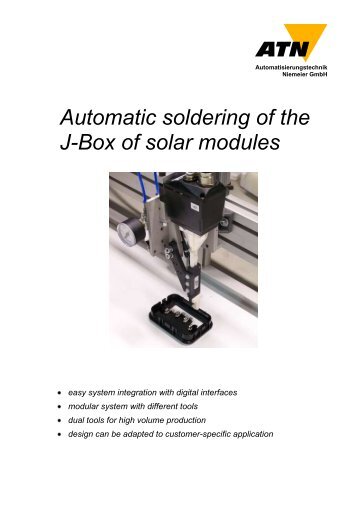 Automatic soldering of the J-Box of solar modules - atn-berlin.de