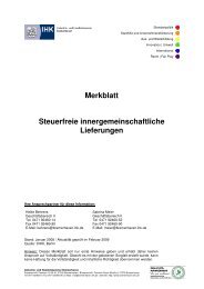 Merkblatt Steuerfreie innergemeinschaftliche Lieferungen