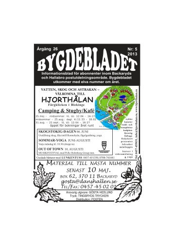 Bygdebladet-maj 2013 - Backaryd