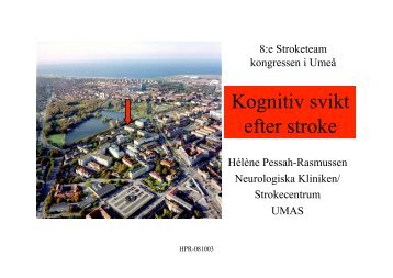 Kognitiv svikt efter stroke - Stroketeam