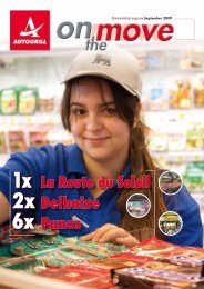 1x La Route du Soleil 2x Delhaize 6x Panos - Autogrill Belux