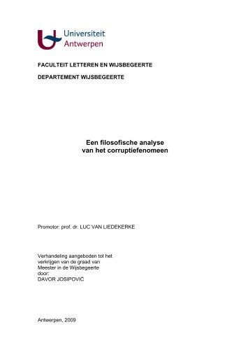 Davor, Een filosofische analyse van het corruptiefenomeen ... - No-IP