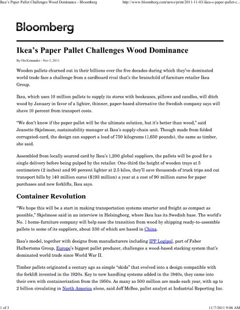 Ikea S Paper Pallet Challenges Wood Dominance Unipal