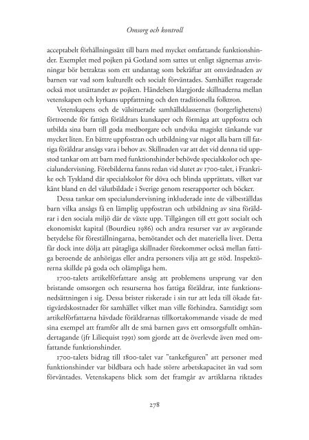 Omsorg och Kontroll En handikapphistorisk studie 1750- 1930