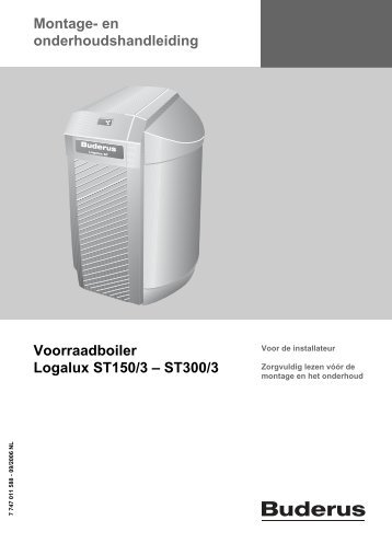 en onderhoudshandleiding Voorraadboiler Logalux ST150/3 - Sollux