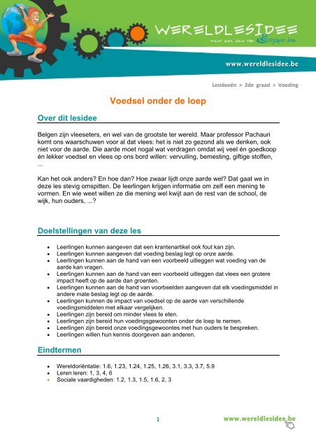 Download de lesvoorbereiding - Wereldlesidee