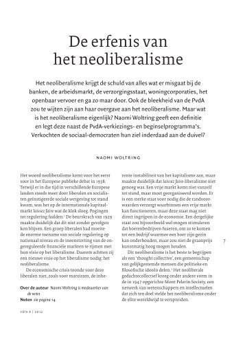 De erfenis van het neoliberalisme