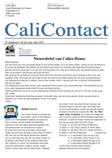 Nieuwsbrief van Calico House