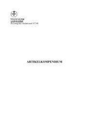 Artikelkompendium VT09 - Sociologiska institutionen - Stockholms ...