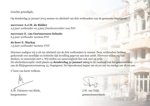 uitnodiging afscheid wethouders