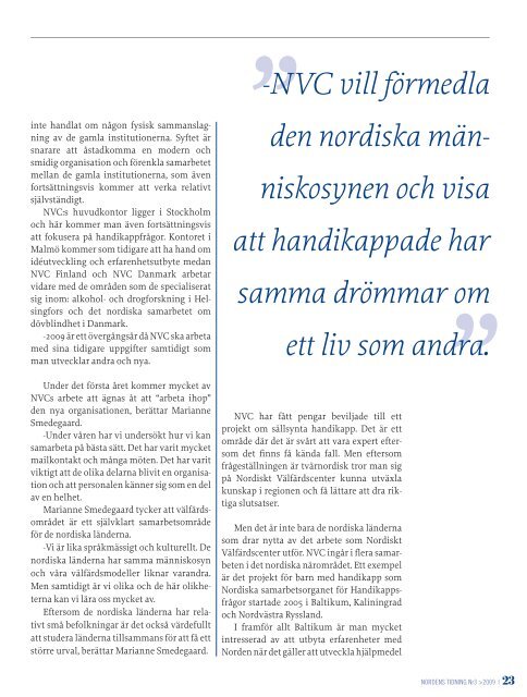 Nordens Tidning nr 3 2009 - Föreningen Norden