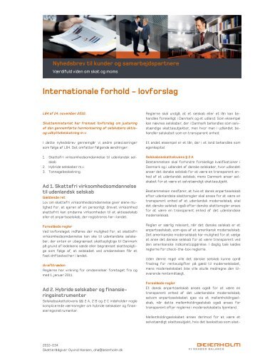 Internationale forhold - lovforslag - Beierholm