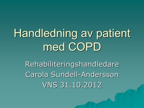 Handledning av patient med COPD