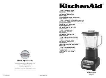 Onderdelen van de blender - KitchenAid