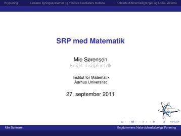 Slides fra oplæget om matematik - Ungdommens ...