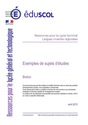 Breton - Ministère de l'Éducation nationale