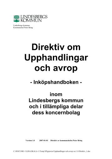 Direktiv om Upphandlingar och avrop