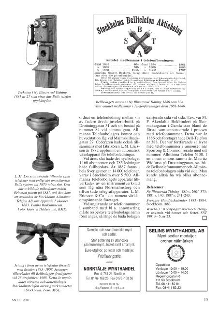 FEBRUARI 1 • 2007 - Svenska Numismatiska Föreningen