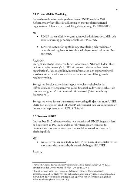 svensk strategi för samarbetet med FN:s miljöprogram, UNEP