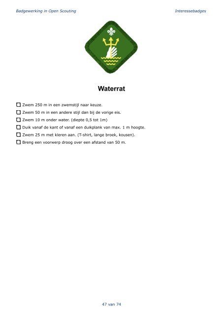 Download het overzicht van alle badges in pdf. - Scoutmaster