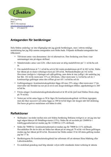 Nils Fagerbergs kommentarer till nuvärdeskalkylen. (PDF) - ATL