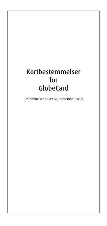 Kortbestemmelser for GlobeCard