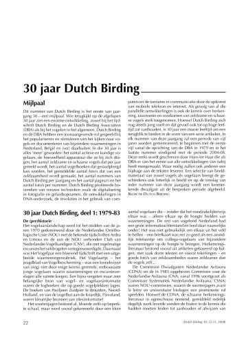 30 jaar Dutch Birding, deel 1: 1979-83