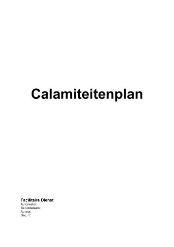 Calamiteitenplan - Profijt van Arbobeleid