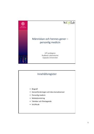 Människan och hennes gener – personlig medicin ... - Skolverket
