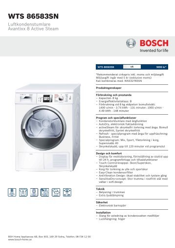 Bosch WTS 86583SN