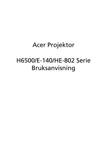 Acer H6500_Swedish.book - Electronova