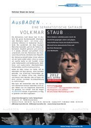 AusBADEN . . . , VOLKMAR STAUB . . . - Künstleragentur Jutta ...