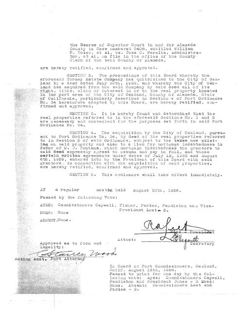 Affidavit of Publication - Port of Oakland