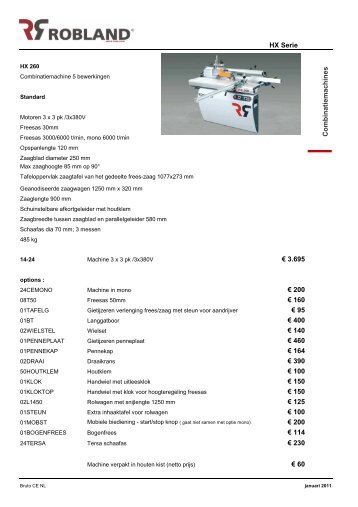 Download prijslijst - VDH Machines & Gereedschappen B.V.