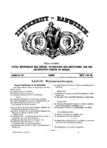 02. Zeitschrift für Bauwesen XVI. 1866, H. I-III= Sp. 1-144